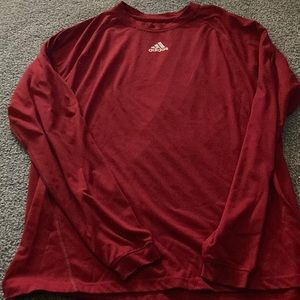 Adidas climalite size small long sleeve shirt, red